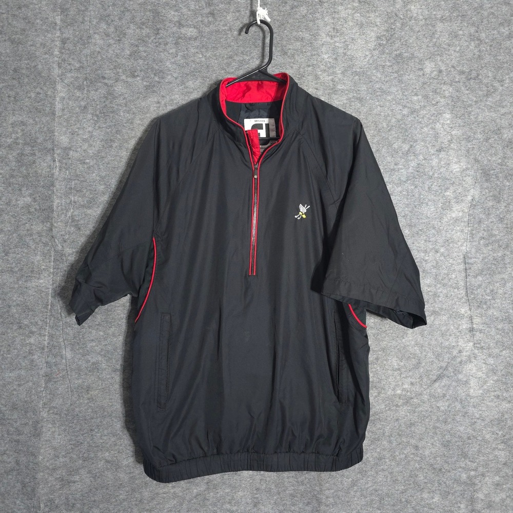 FootJoy DryJoys Tour Collection Mens M Black Red Winged Foot Golf Windbreaker